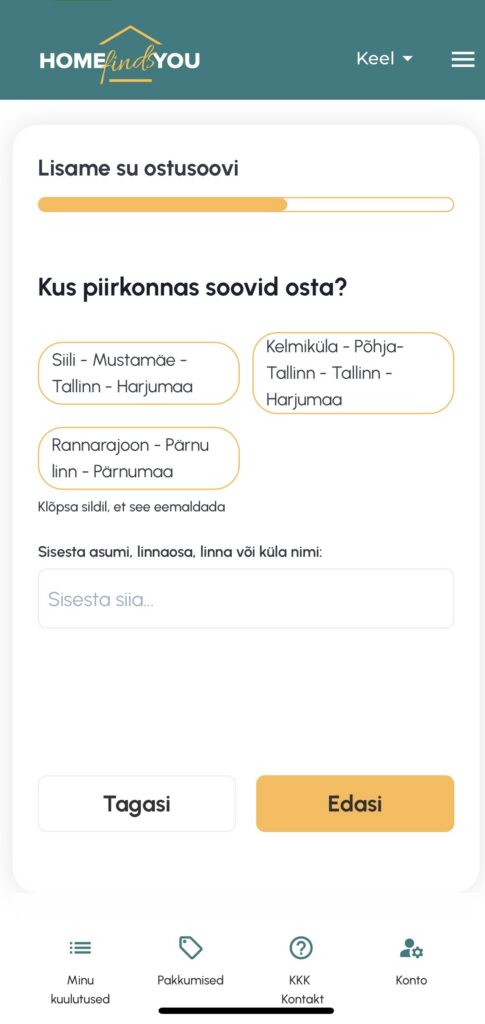leia kiirelt oma unistuste kodu HomeFindsYou